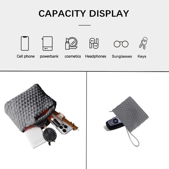 Fashion Woven Bag Pu Textured Satchel Creative Noodles Style Crossbody - Picture 4 of 7